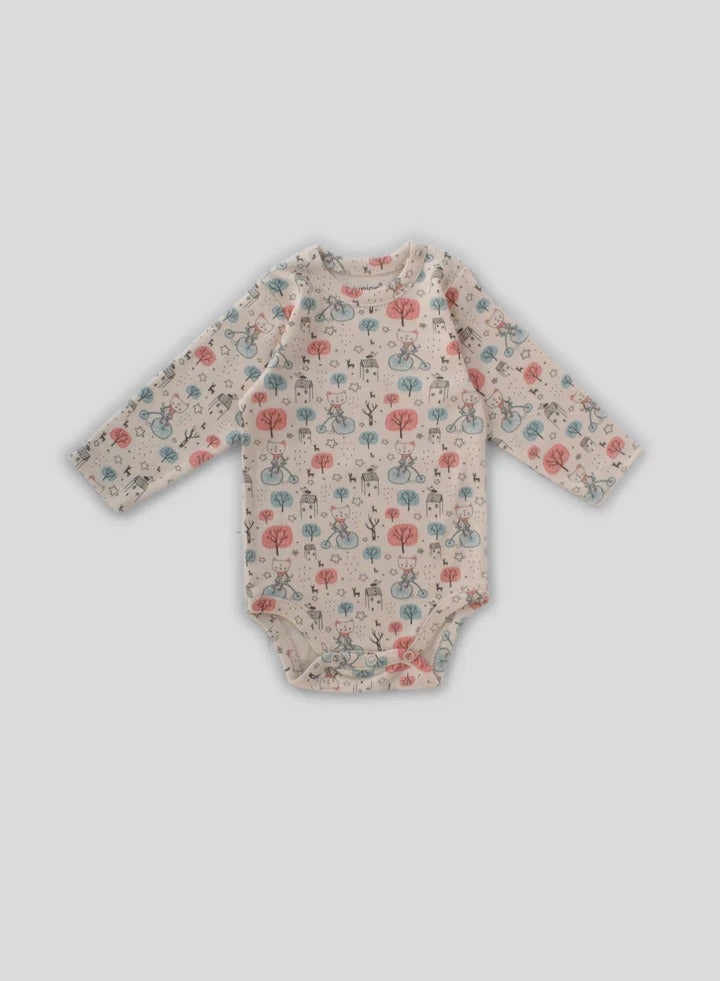 جونيور ملابس داخلية بأكمام طويلة للأطفال الرضع، عبوة من 6 قطع، تصاميم متعددة، قطن 100% - للبنات - Image 4